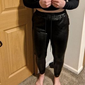 Leather joggers
